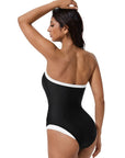 SUUKSESS Women One Piece Tummy Control Swimsuit Strapless Bandeau Bathing Suit-SUUKSESS-SUUKSESS