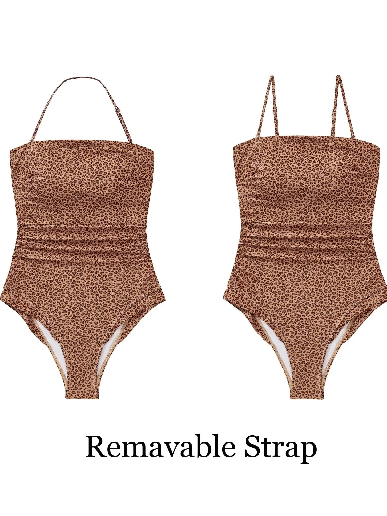 SUUKSESS Women One Piece Tummy Control Swimsuit Strapless Bandeau Bathing Suit-SUUKSESS-SUUKSESS