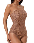 SUUKSESS Women One Piece Tummy Control Swimsuit Strapless Bandeau Bathing Suit-SUUKSESS-SUUKSESS