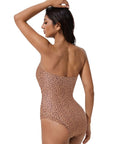 SUUKSESS Women One Piece Tummy Control Swimsuit Strapless Bandeau Bathing Suit-SUUKSESS-SUUKSESS