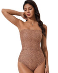 SUUKSESS Women One Piece Tummy Control Swimsuit Strapless Bandeau Bathing Suit-SUUKSESS-SUUKSESS