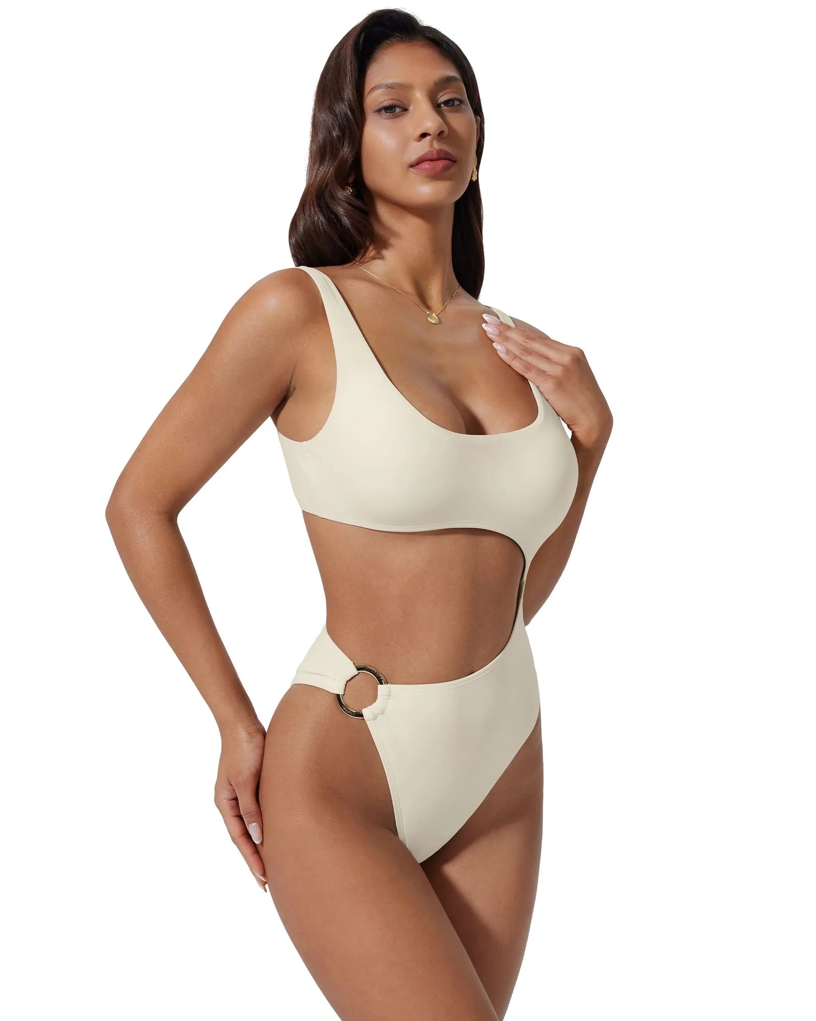 Backless With O-Ring One Piece  Swimsuit