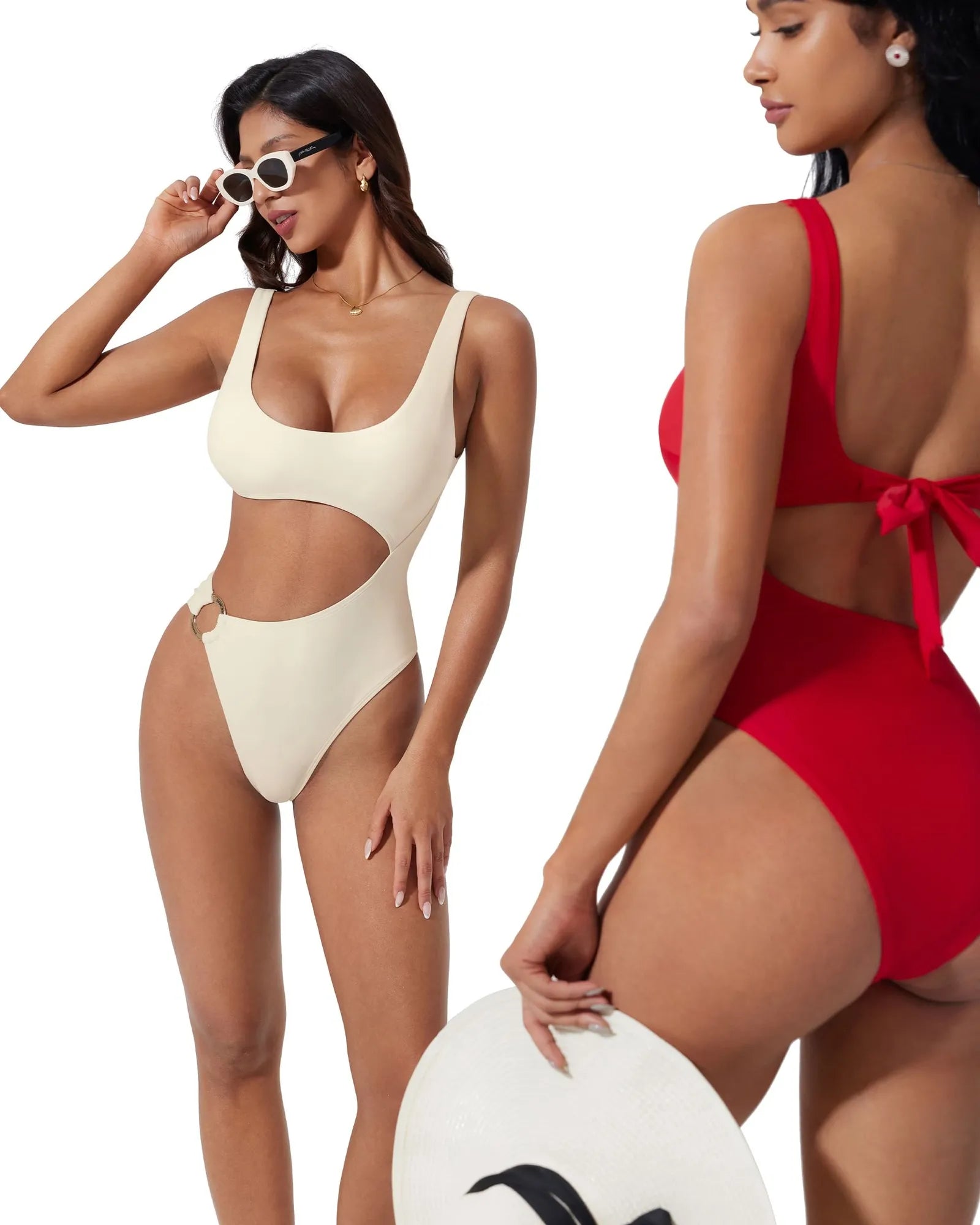 Backless With O-Ring One Piece  Swimsuit