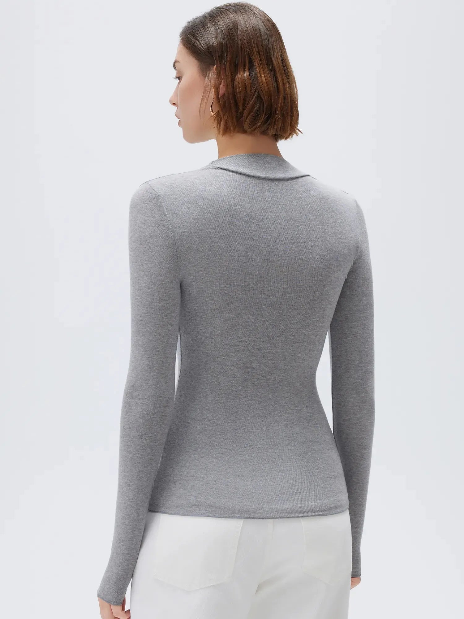 SUUKSESS Modal Cashmere Long Sleeve T Shirts for Women Ultralight Fall Fashion 2025 Trendy Asymmetric Neck Casual Tops-SUUKSESS-SUUKSESS