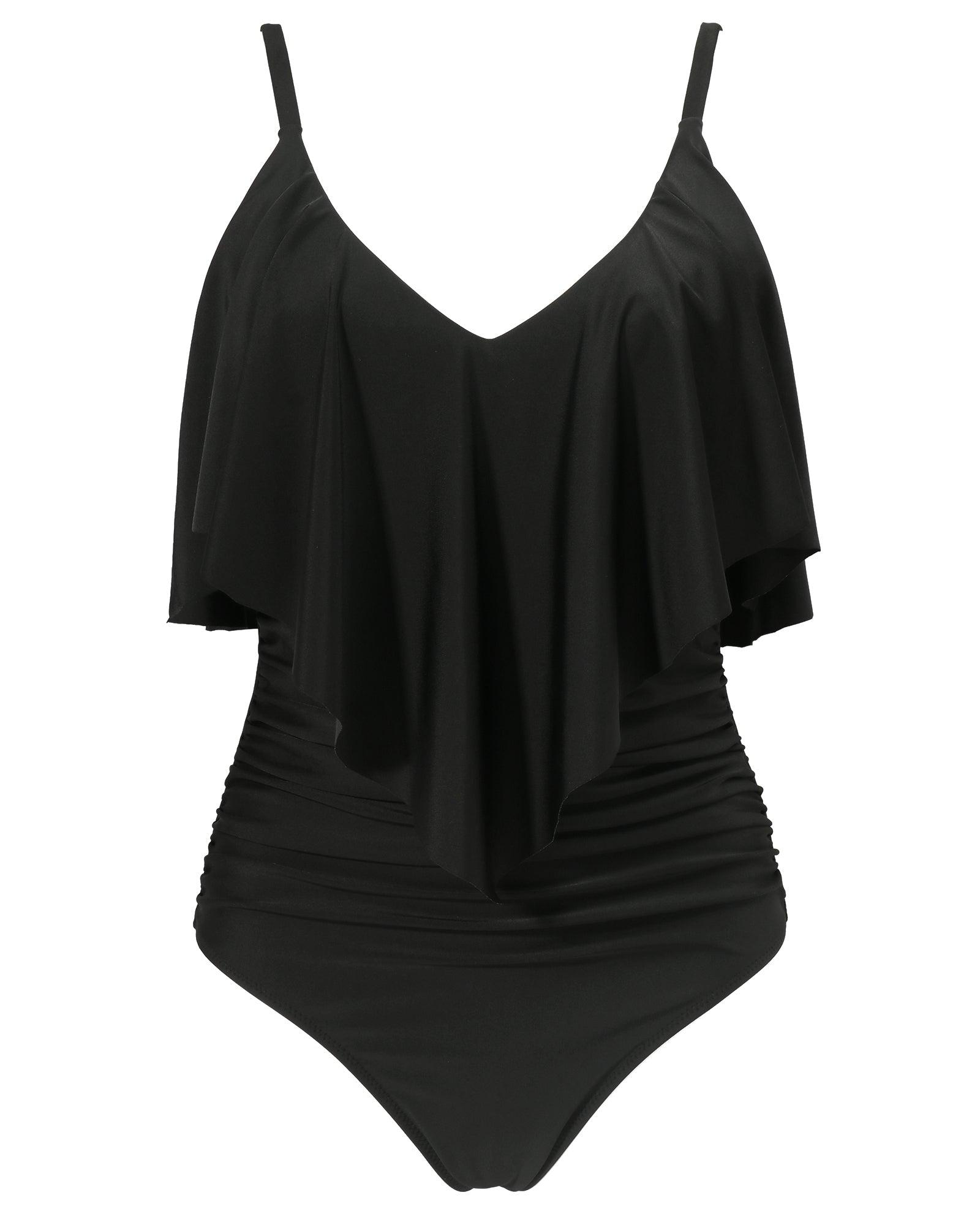 Ruffle One-Piece Ruched Swimsuits-SUUKSESS