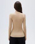 SUUKSESS Modal Cashmere Long Sleeve T Shirts for Women Ultralight Fall Fashion 2025 Trendy Asymmetric Neck Casual Tops-SUUKSESS-SUUKSESS