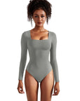 Buttery Soft Square Neck Bodysuit - Long Sleeve - SUUKSESS