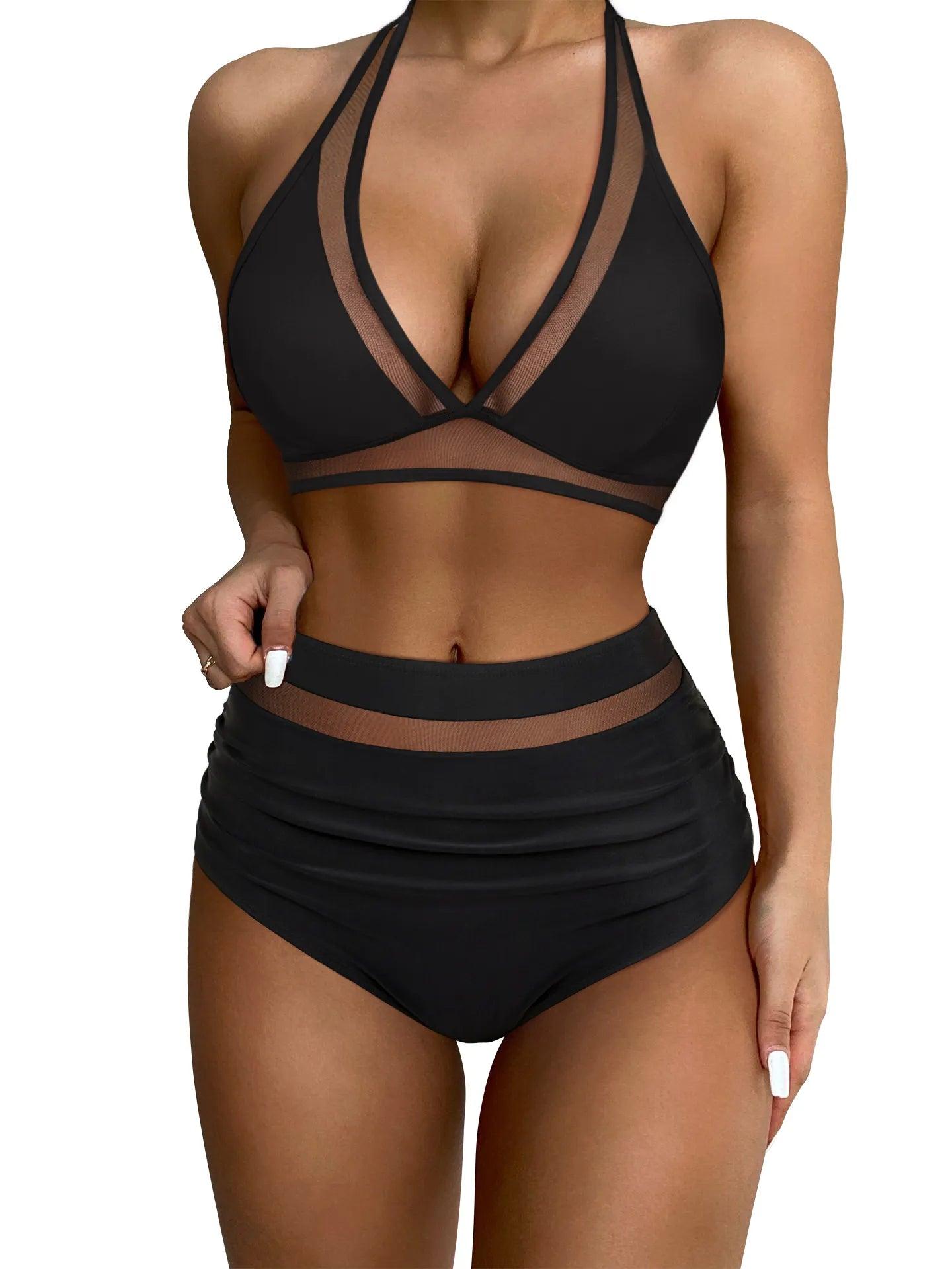  STKOOBQ Women Swimsuit One Shoulder Wide Straps Middle Cut Mesh Bathing  Suit Plus Size Swimwear Sexy Summer Beachwear (Black, S) : Clothing, Shoes  & Jewelry