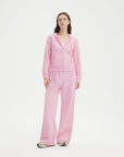 SUUKSESS Womens 2 Piece Outfits Zip Up Hoodie Sweatshirt Tracksuit Straight Wide Leg Sweatpant Lounge Matching Sets-SUUKSESS-Pink-XS-SUUKSESS