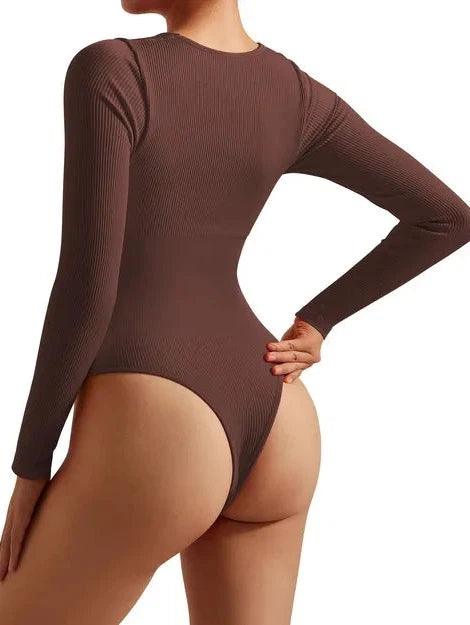 Flash Sales - Ribbed Square Neck Bodysuit - Long Sleeve – SUUKSESS