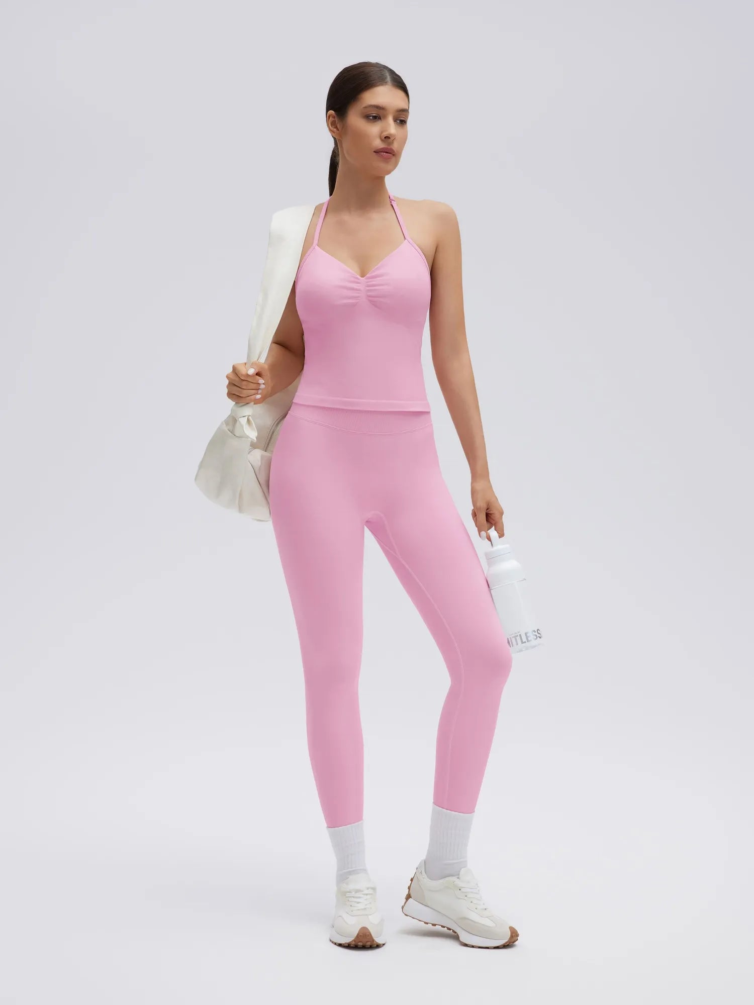 SUUKSESS Impact Longline Strappy Top Halter Workout Top for Women Padded Backless Sport Gym Tank with Adjustable Strap-SUUKSESS-SUUKSESS