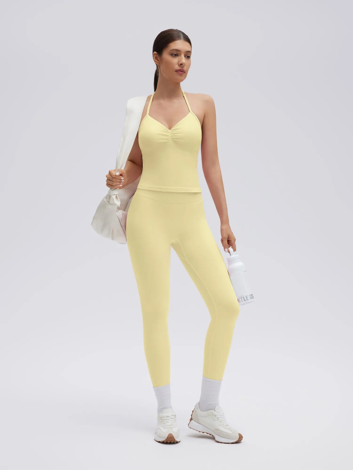 SUUKSESS Impact Longline Strappy Top Halter Workout Top for Women Padded Backless Sport Gym Tank with Adjustable Strap-SUUKSESS-SUUKSESS