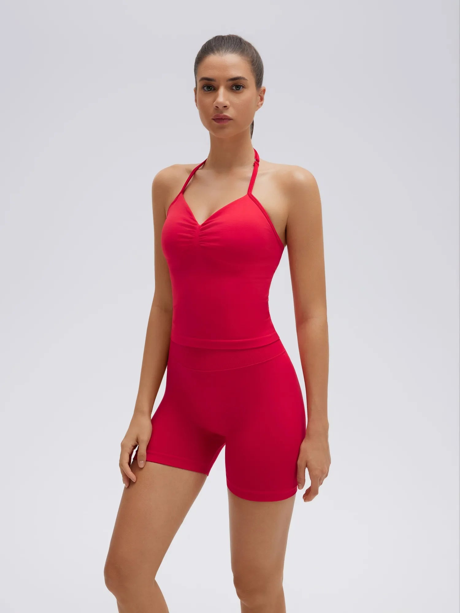 SUUKSESS Impact Longline Strappy Top Halter Workout Top for Women Padded Backless Sport Gym Tank with Adjustable Strap-SUUKSESS-SUUKSESS