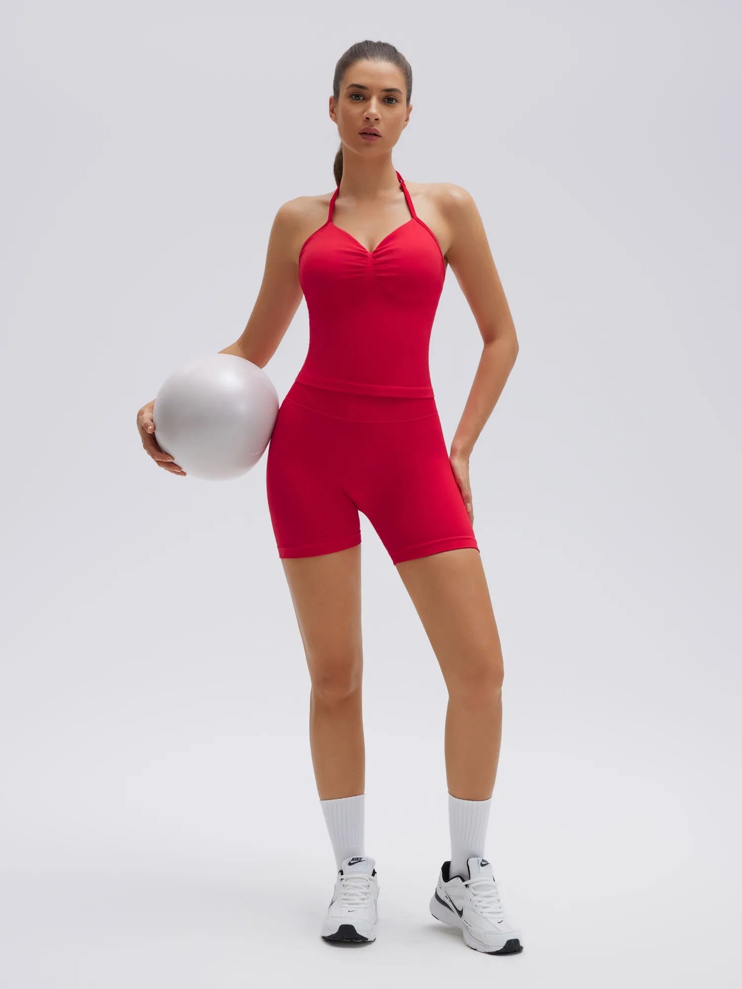 SUUKSESS Impact Longline Strappy Top Halter Workout Top for Women Padded Backless Sport Gym Tank with Adjustable Strap-SUUKSESS-SUUKSESS