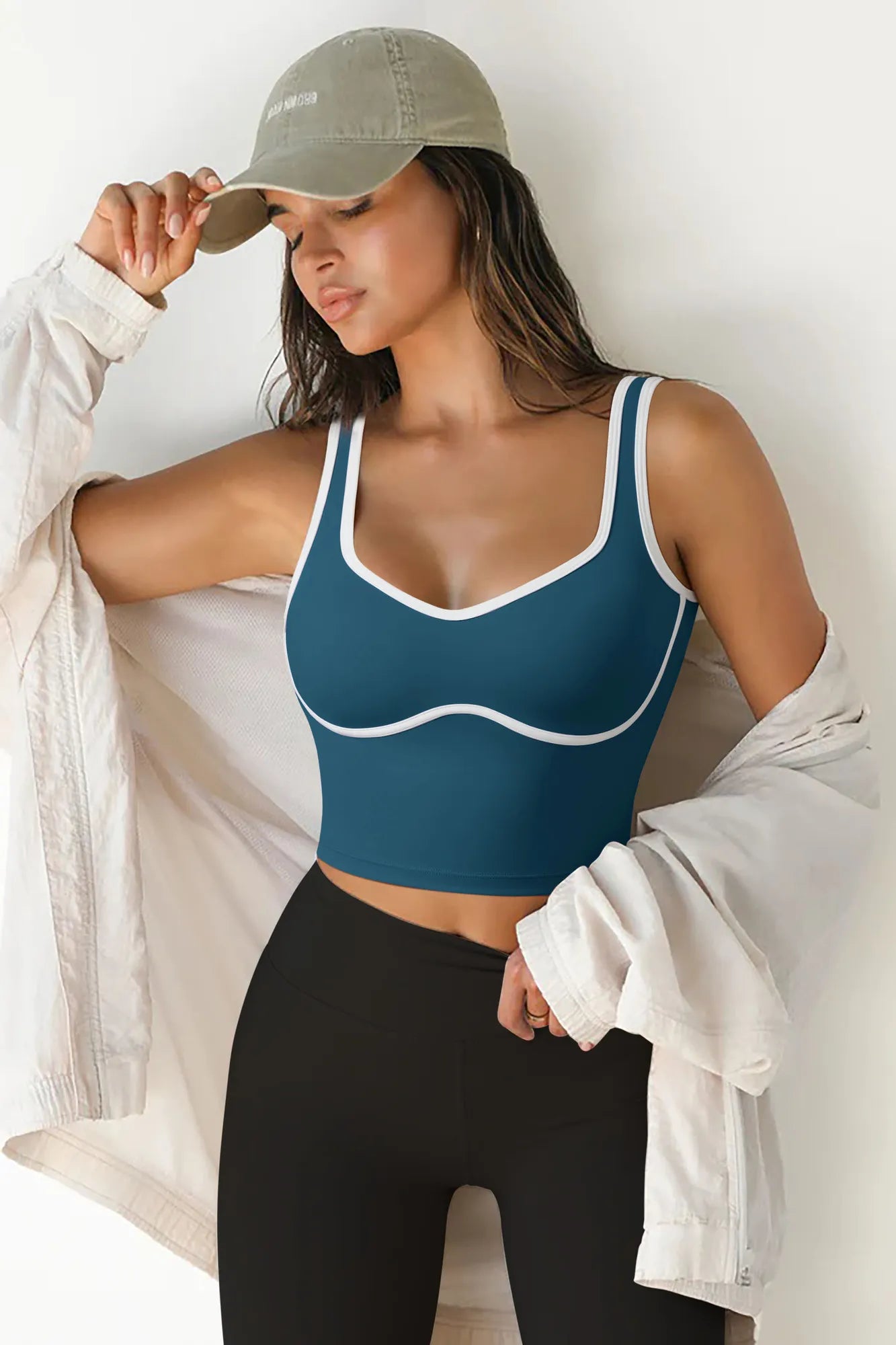 Sweetheart Neckline Sports Bra-Clothing-SUUKSESS-SUUKSESS