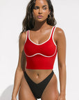 Sweetheart Neckline Sports Bra-Clothing-SUUKSESS-Red-XS-SUUKSESS