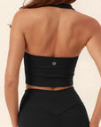 Padded Halter Backless Longline Workout Tank Tops-SUUKSESS-SUUKSESS
