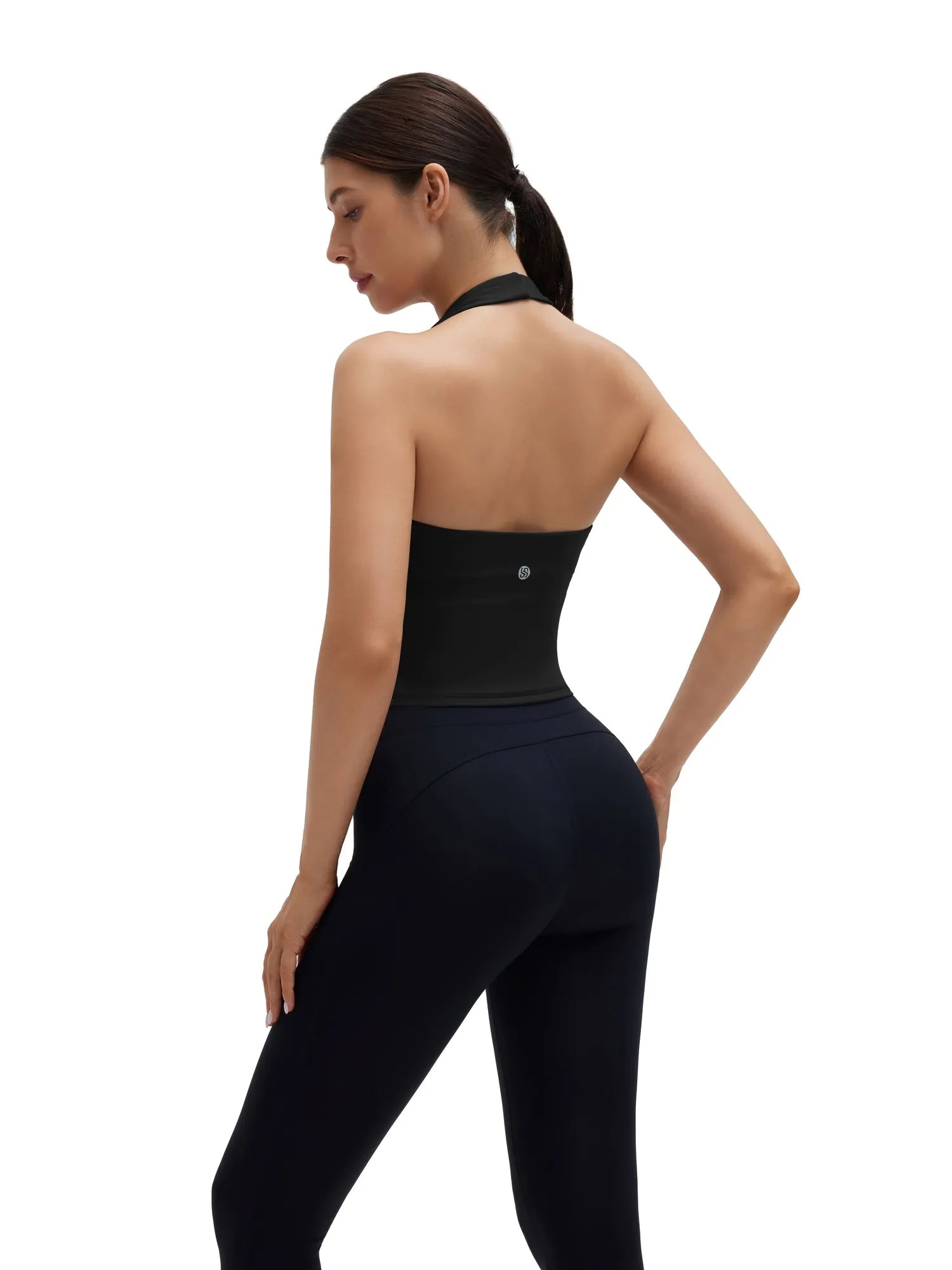 Padded Halter Backless Longline Workout Tank Tops-SUUKSESS-SUUKSESS