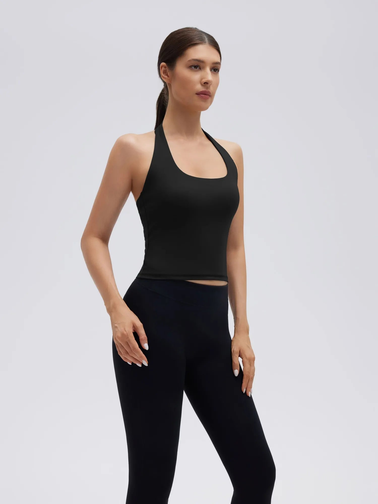 Padded Halter Backless Longline Workout Tank Tops-SUUKSESS-SUUKSESS