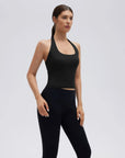 Padded Halter Backless Longline Workout Tank Tops-SUUKSESS-SUUKSESS