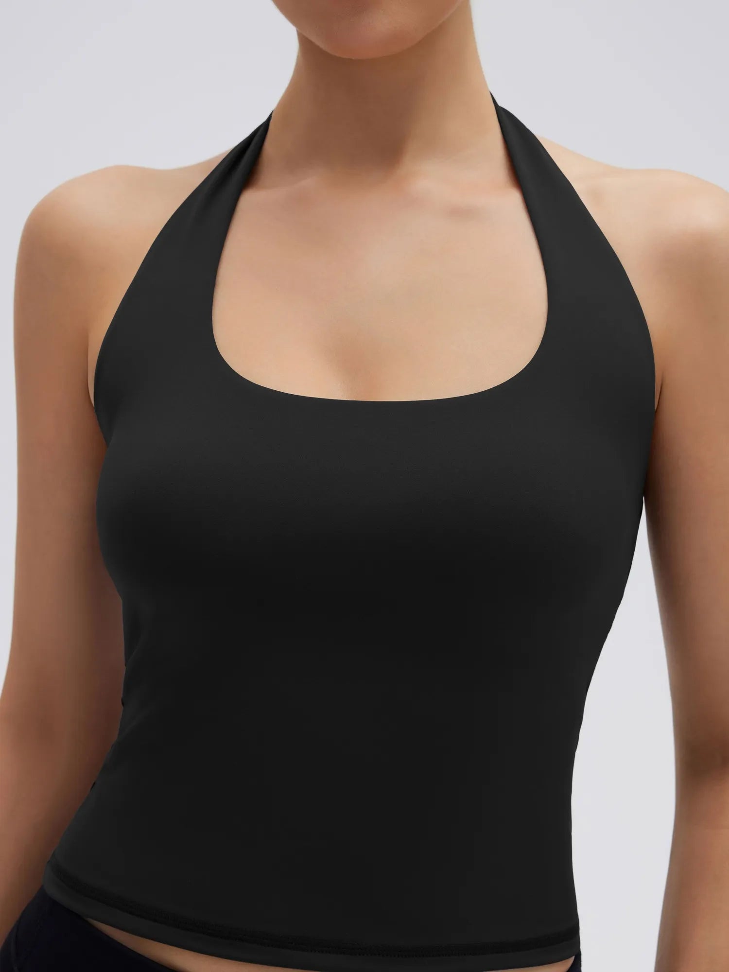 Padded Halter Backless Longline Workout Tank Tops-SUUKSESS-SUUKSESS