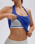 Padded Halter Backless Longline Workout Tank Tops-SUUKSESS-SUUKSESS