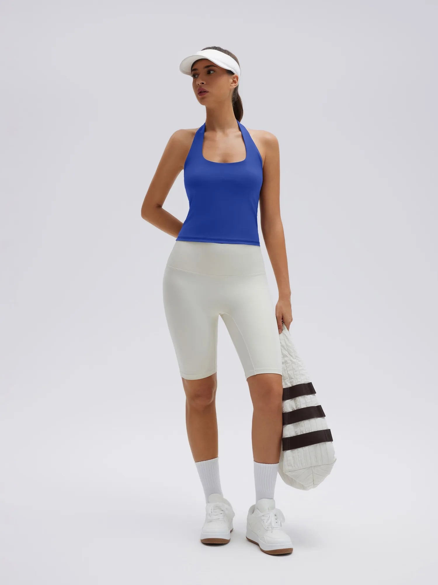 Padded Halter Backless Longline Workout Tank Tops-SUUKSESS-SUUKSESS