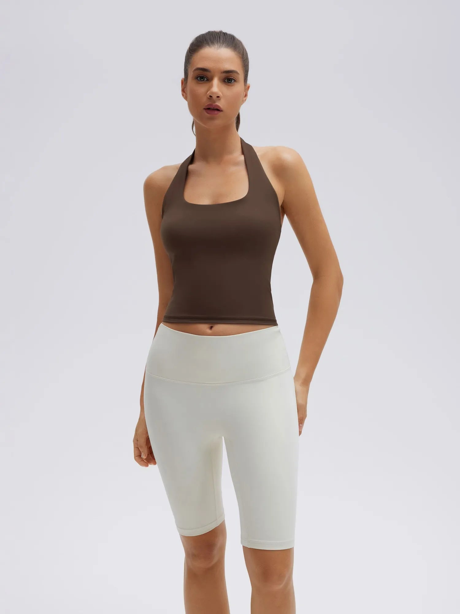 Padded Halter Backless Longline Workout Tank Tops-SUUKSESS-SUUKSESS