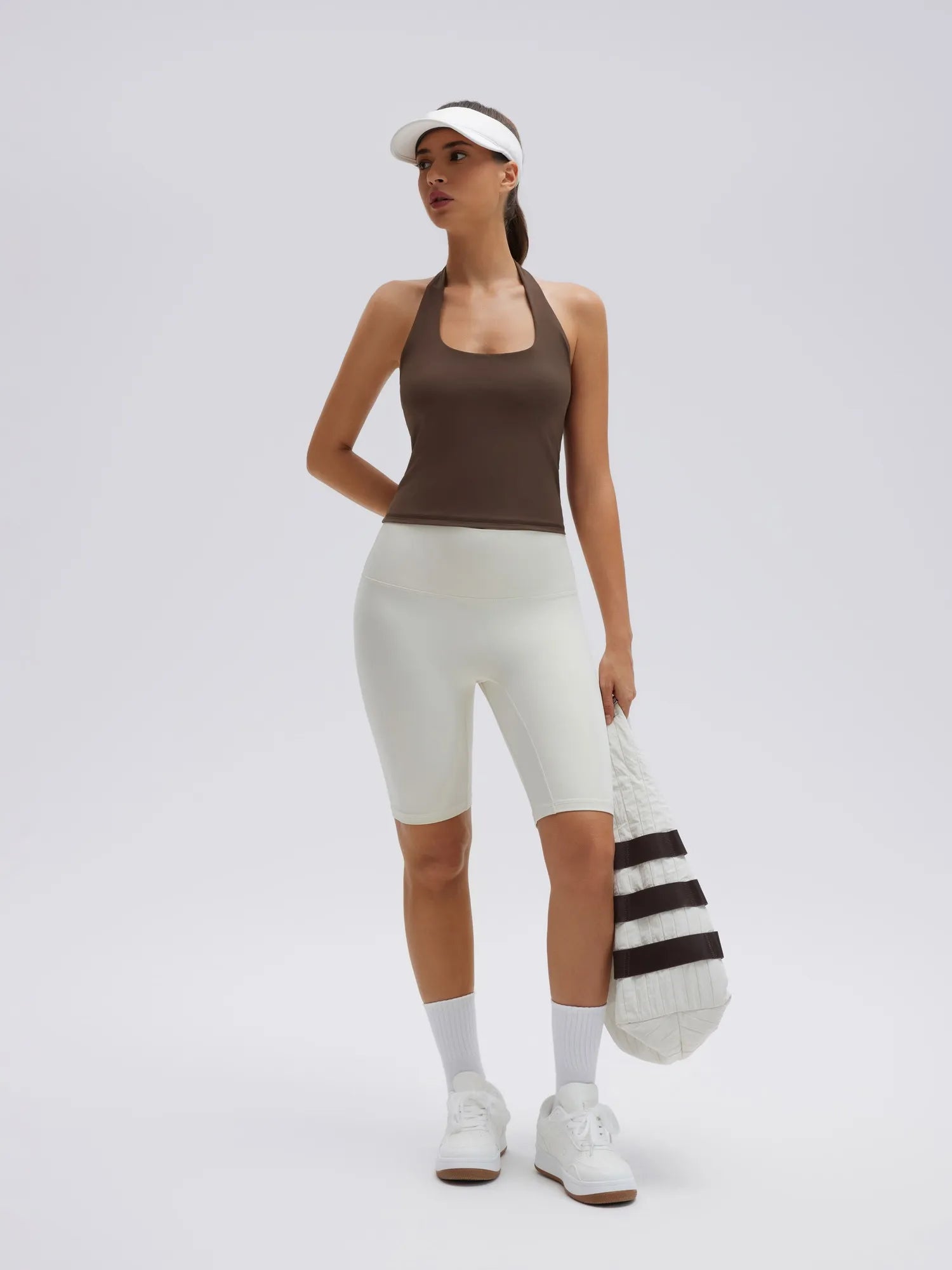 Padded Halter Backless Longline Workout Tank Tops-SUUKSESS-SUUKSESS