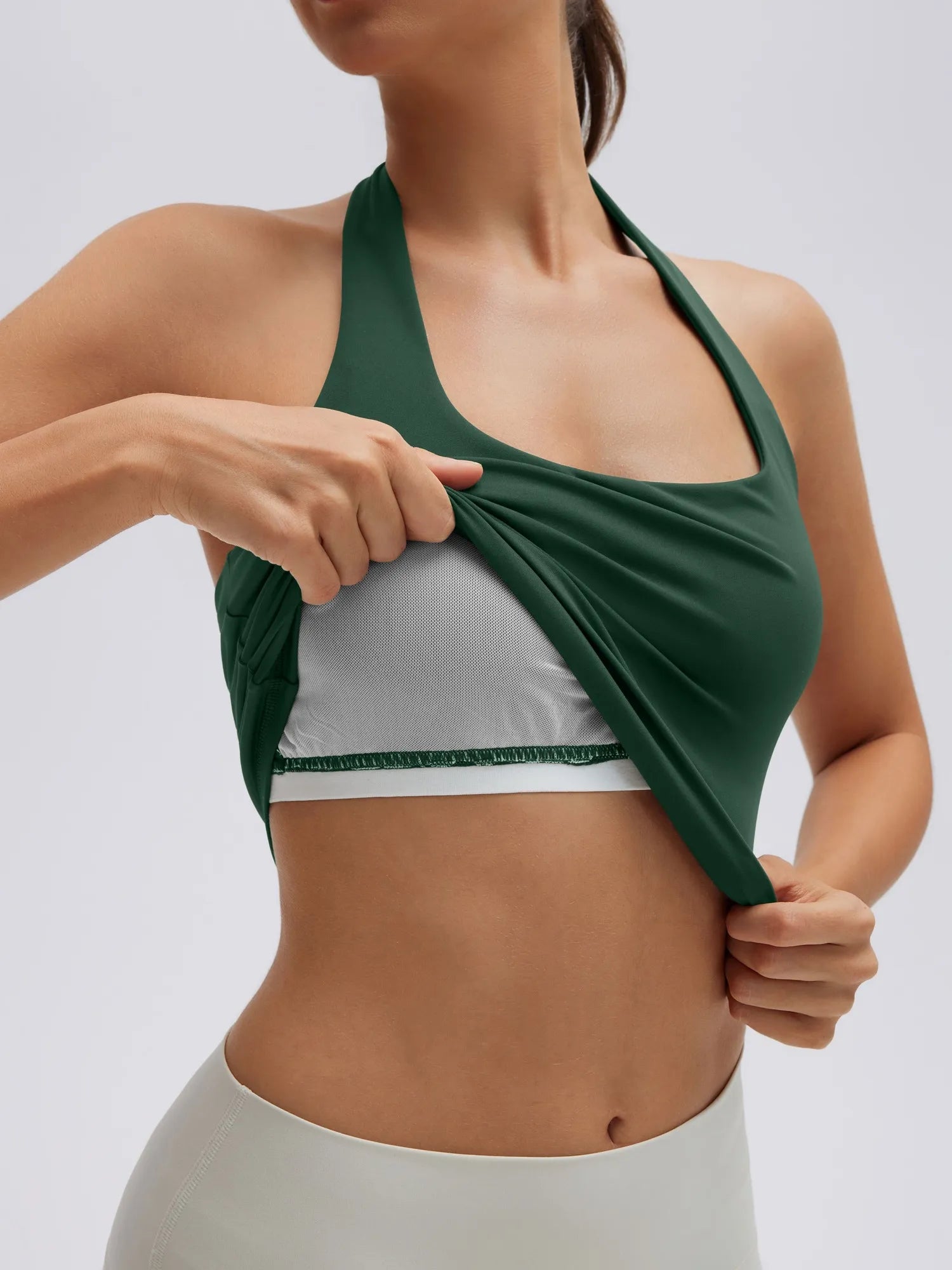 Padded Halter Backless Longline Workout Tank Tops-SUUKSESS-SUUKSESS