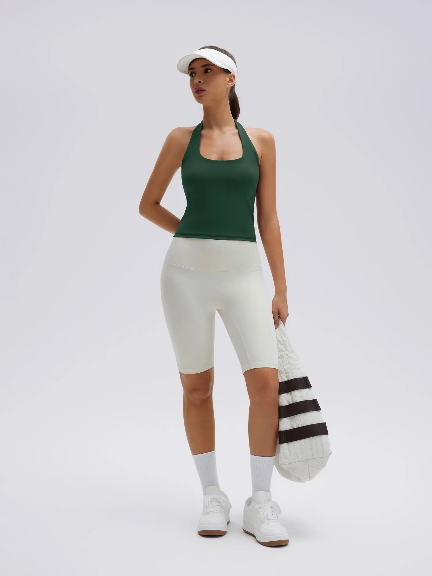 Padded Halter Backless Longline Workout Tank Tops-SUUKSESS-SUUKSESS