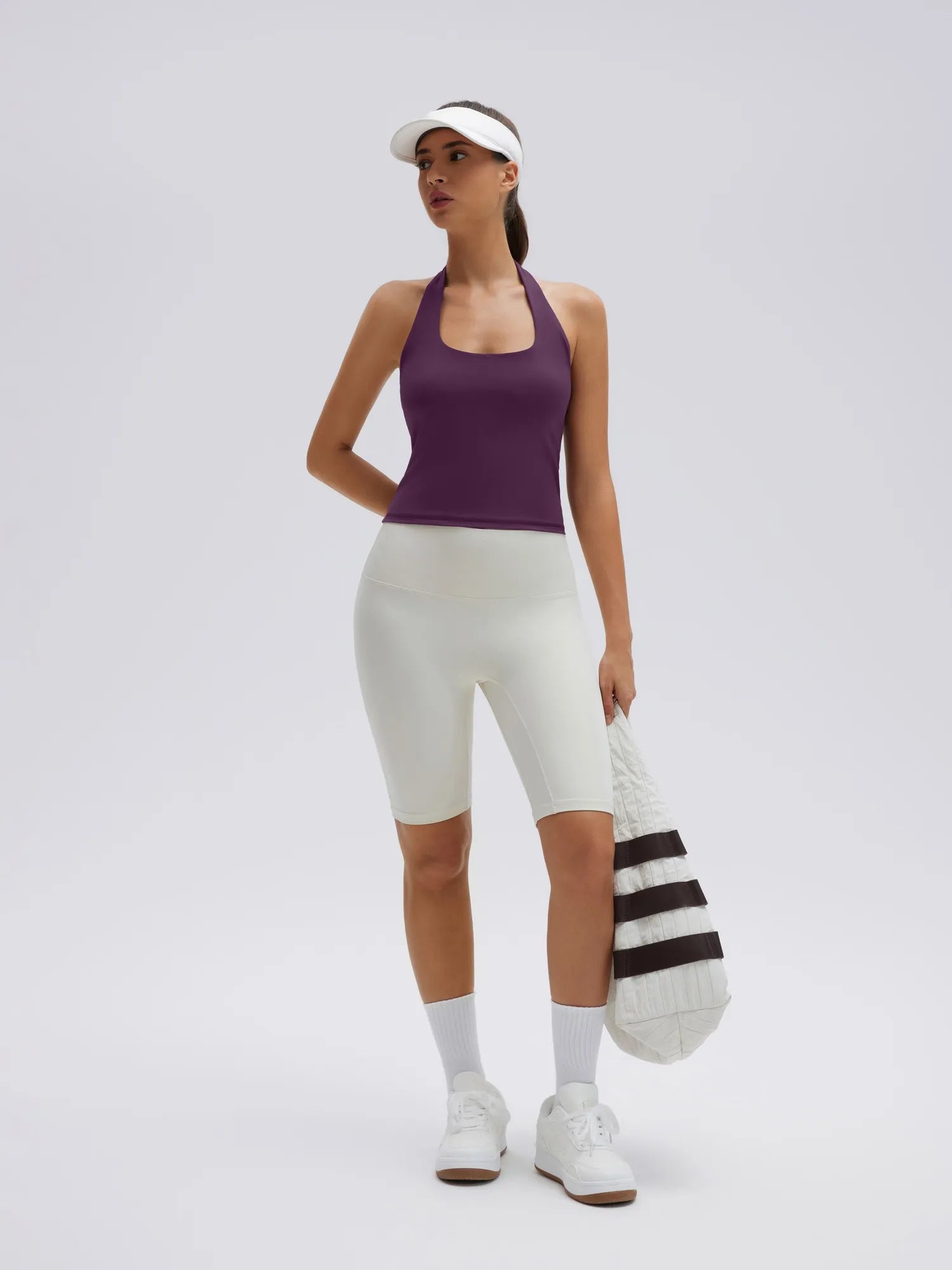 Padded Halter Backless Longline Workout Tank Tops-SUUKSESS-SUUKSESS