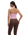 Padded Halter Backless Longline Workout Tank Tops-SUUKSESS-SUUKSESS