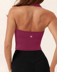 Padded Halter Backless Longline Workout Tank Tops