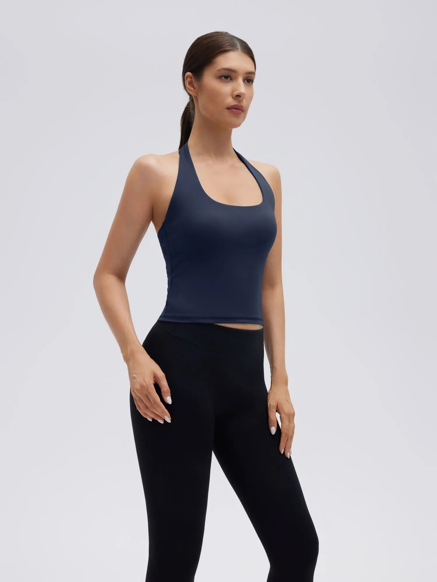 Padded Halter Backless Longline Workout Tank Tops-SUUKSESS-SUUKSESS