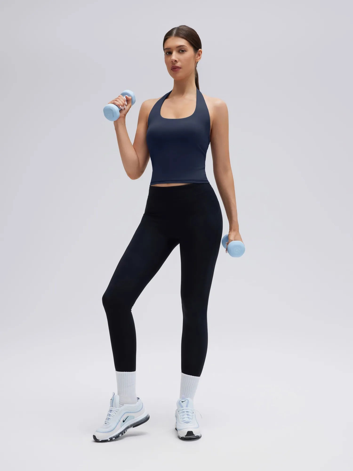 Padded Halter Backless Longline Workout Tank Tops-SUUKSESS-SUUKSESS