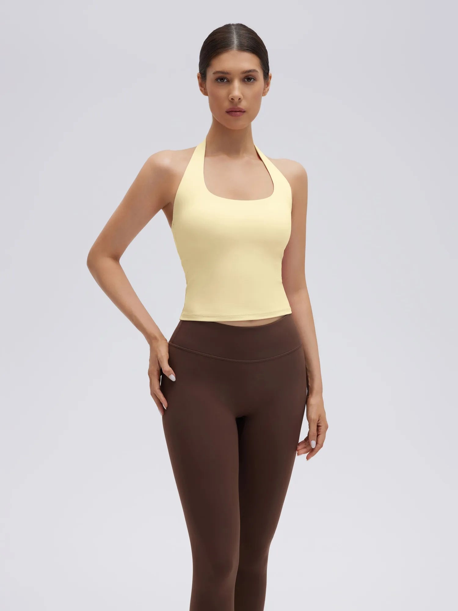 Padded Halter Backless Longline Workout Tank Tops-SUUKSESS-SUUKSESS