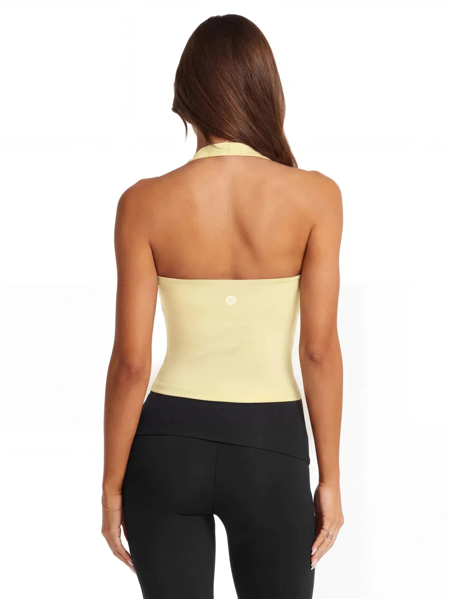 Padded Halter Backless Longline Workout Tank Tops-SUUKSESS-SUUKSESS