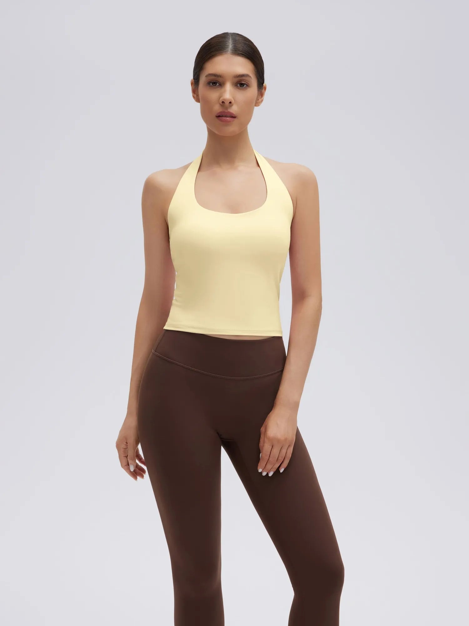 Padded Halter Backless Longline Workout Tank Tops-SUUKSESS-SUUKSESS
