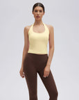 Padded Halter Backless Longline Workout Tank Tops-SUUKSESS-SUUKSESS