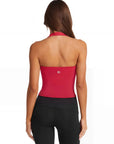 Padded Halter Backless Longline Workout Tank Tops-SUUKSESS-SUUKSESS