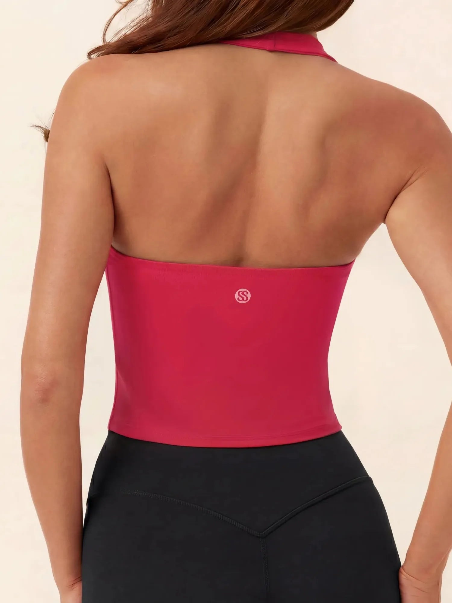 Padded Halter Backless Longline Workout Tank Tops-SUUKSESS-SUUKSESS