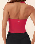 Padded Halter Backless Longline Workout Tank Tops-SUUKSESS-SUUKSESS