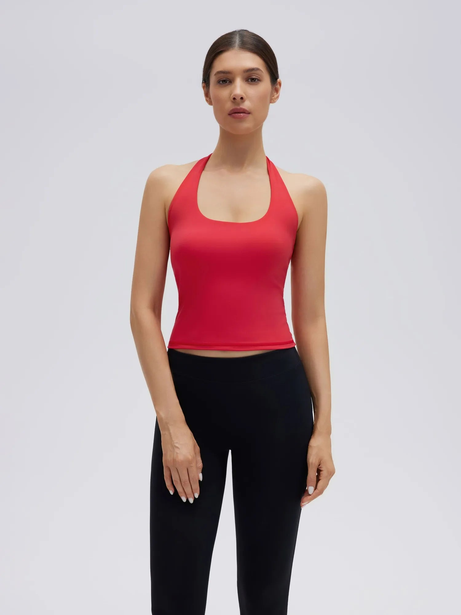 Padded Halter Backless Longline Workout Tank Tops-SUUKSESS-SUUKSESS