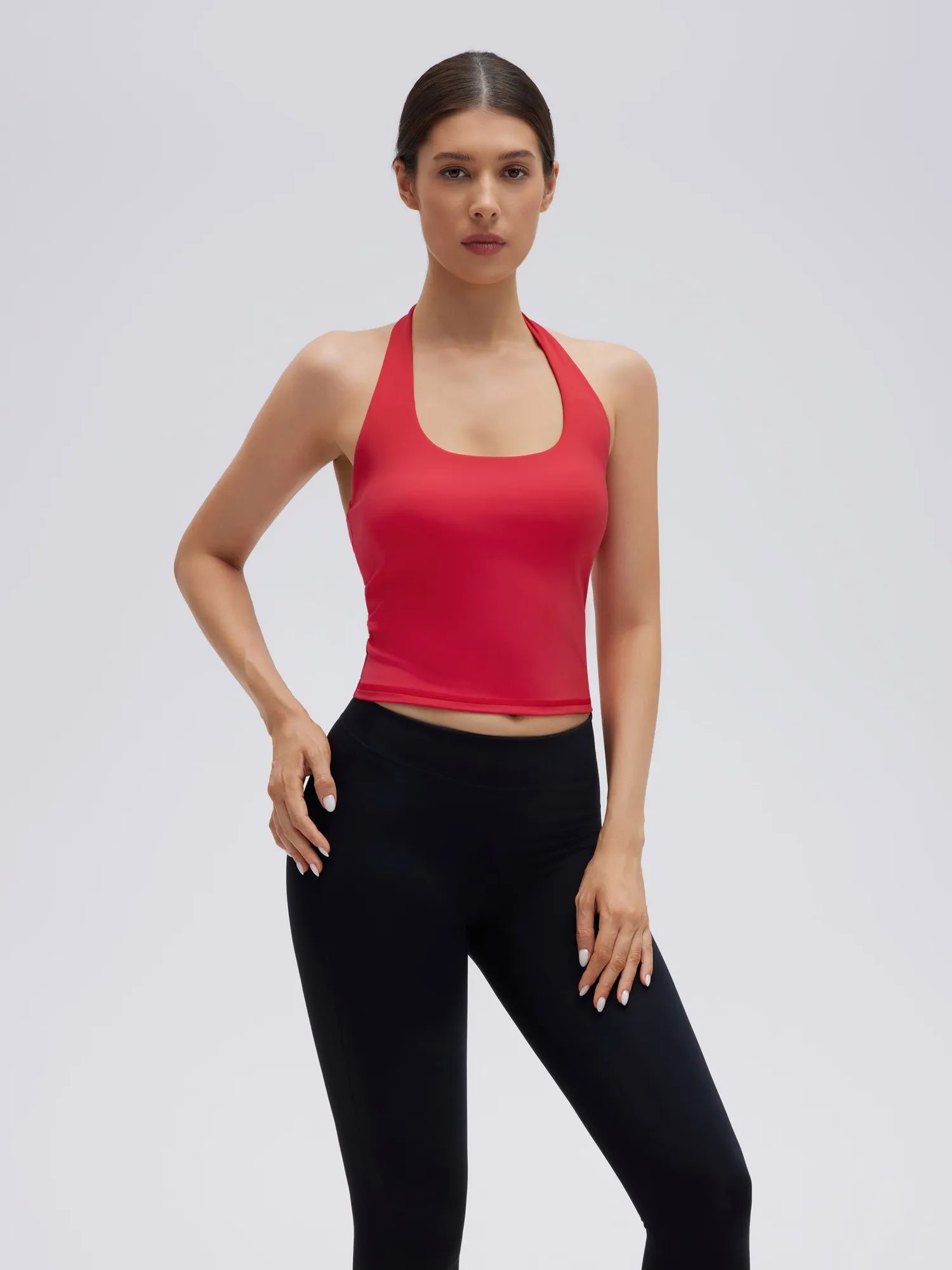 Padded Halter Backless Longline Workout Tank Tops-SUUKSESS-SUUKSESS