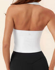 Padded Halter Backless Longline Workout Tank Tops-SUUKSESS-SUUKSESS