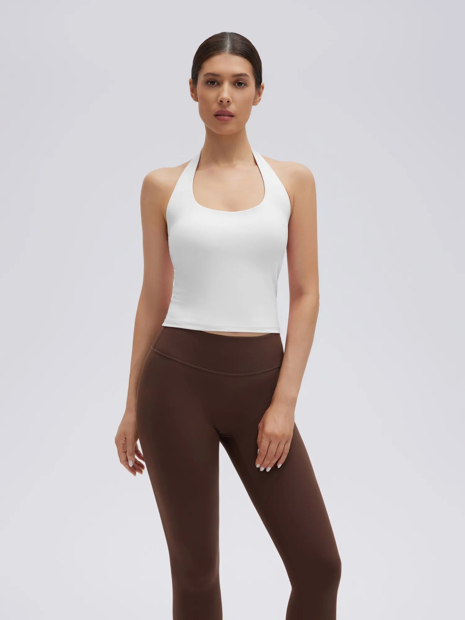 Padded Halter Backless Longline Workout Tank Tops-SUUKSESS-SUUKSESS