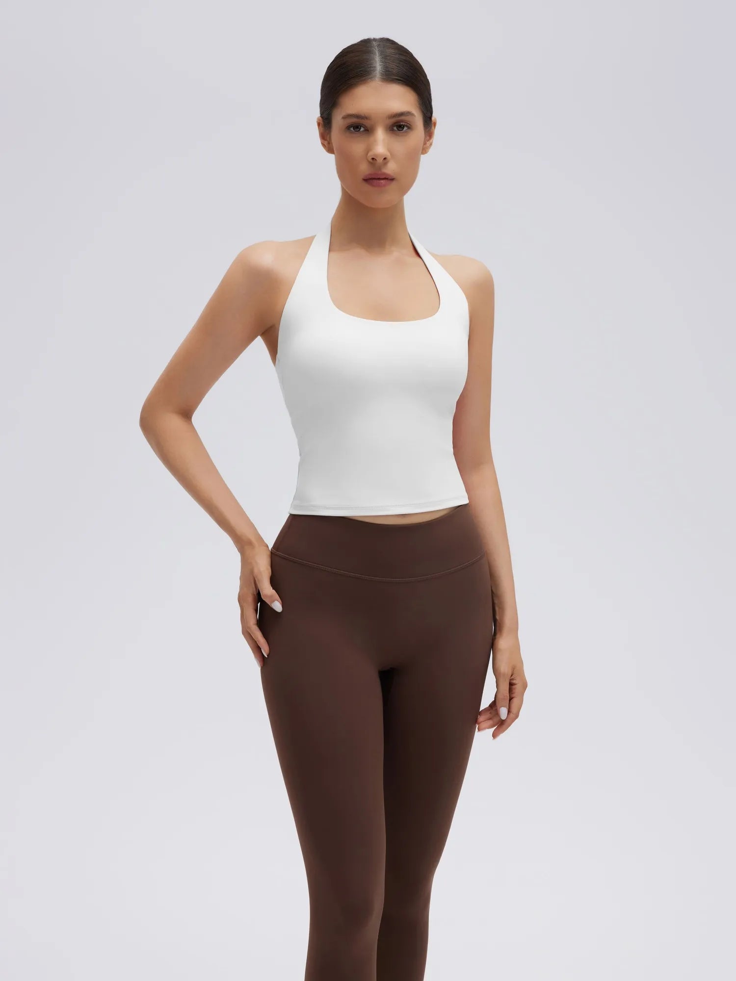 Padded Halter Backless Longline Workout Tank Tops-SUUKSESS-SUUKSESS