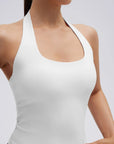 Padded Halter Backless Longline Workout Tank Tops-SUUKSESS-SUUKSESS