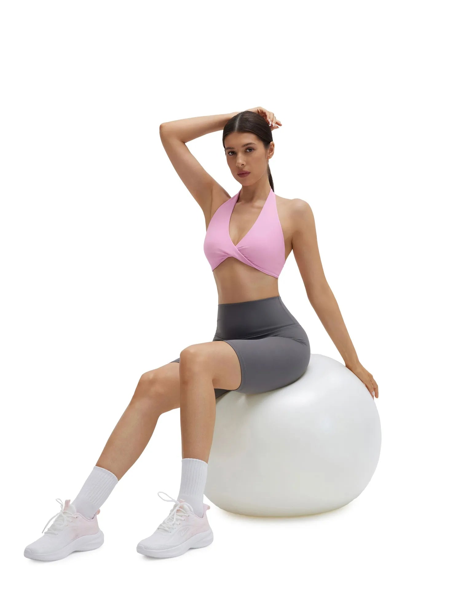 Twist Halter Padded Deep V Crop Tank Tops-SUUKSESS-SUUKSESS